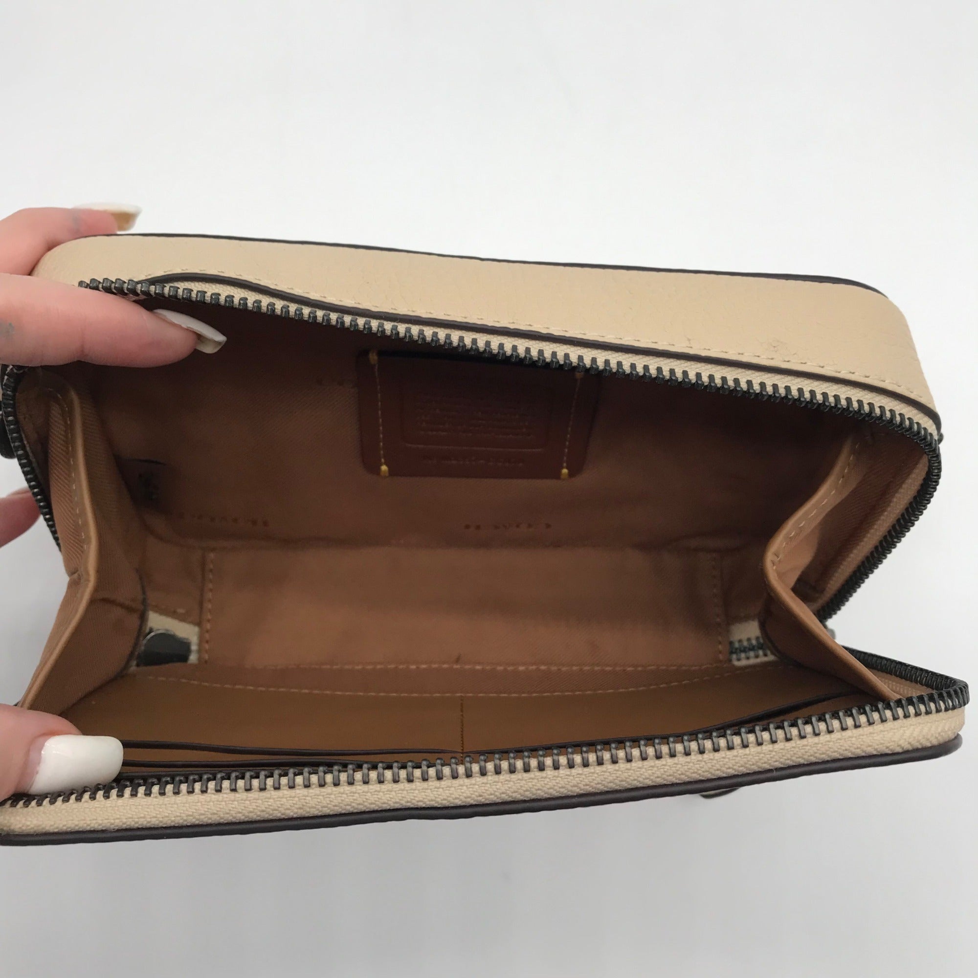 Coach  Ivory Pebbled Leather Charter Slim Crossbody Bag CC070