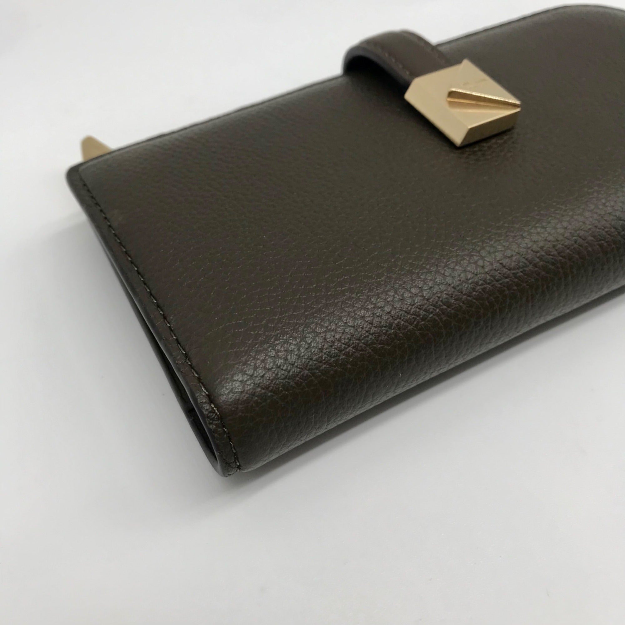 Kate Spade Brown Deco Pebbled Leather Zip Slim Wallet