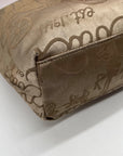 Coach Khaki And Pink Horse & Carriage Canvas Tote F14482