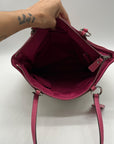Coach Khaki And Pink Horse & Carriage Canvas Tote F14482