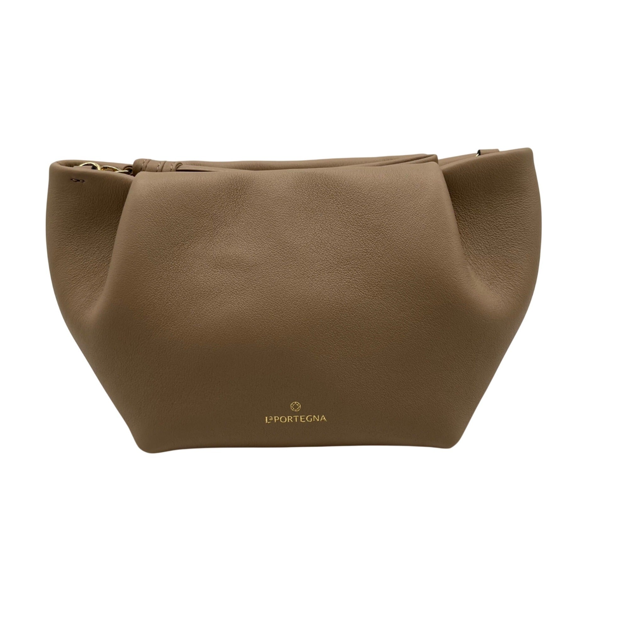 La Portegna Taupe Leather Marta Wristlet
