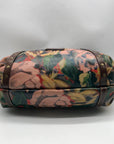 Patricia Nash Brown Leather Winter Bloom Print Benvenuto Tote Bag