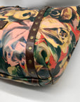 Patricia Nash Brown Leather Winter Bloom Print Benvenuto Tote Bag