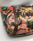 Patricia Nash Brown Leather Winter Bloom Print Benvenuto Tote Bag