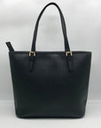 Michael Kors Black Saffiano Leather Large Jet Set Snap Pocket Tote Bag