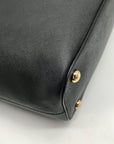 Michael Kors Black Saffiano Leather Large Jet Set Snap Pocket Tote Bag
