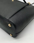 Michael Kors Black Saffiano Leather Large Jet Set Snap Pocket Tote Bag