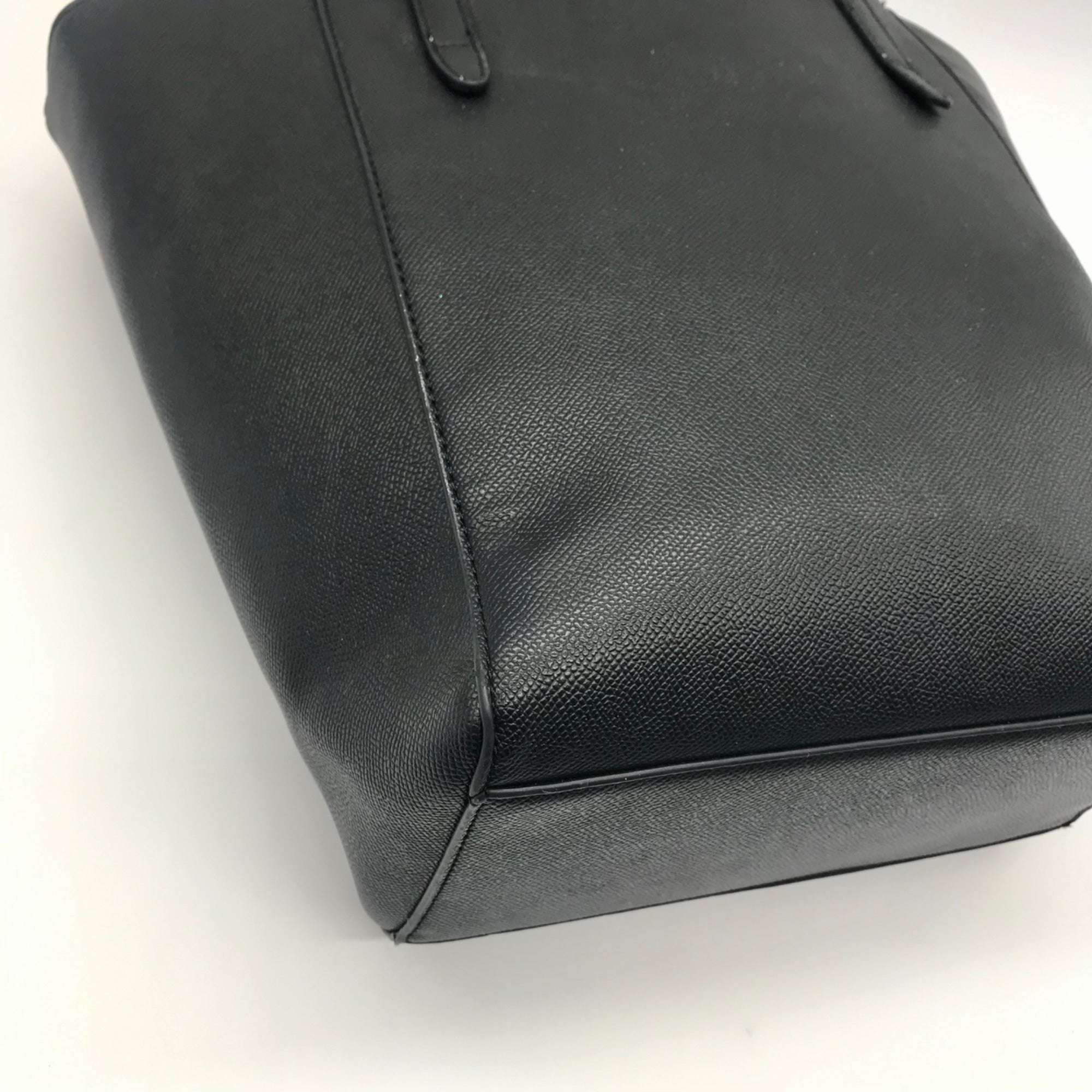 Betsey Johnson Black Faux Leather Triple Compartment Shoulder Tote Bag