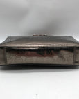 Michael Kors Metallic Gray Monogram Patent Leather Jet Set Crossbody