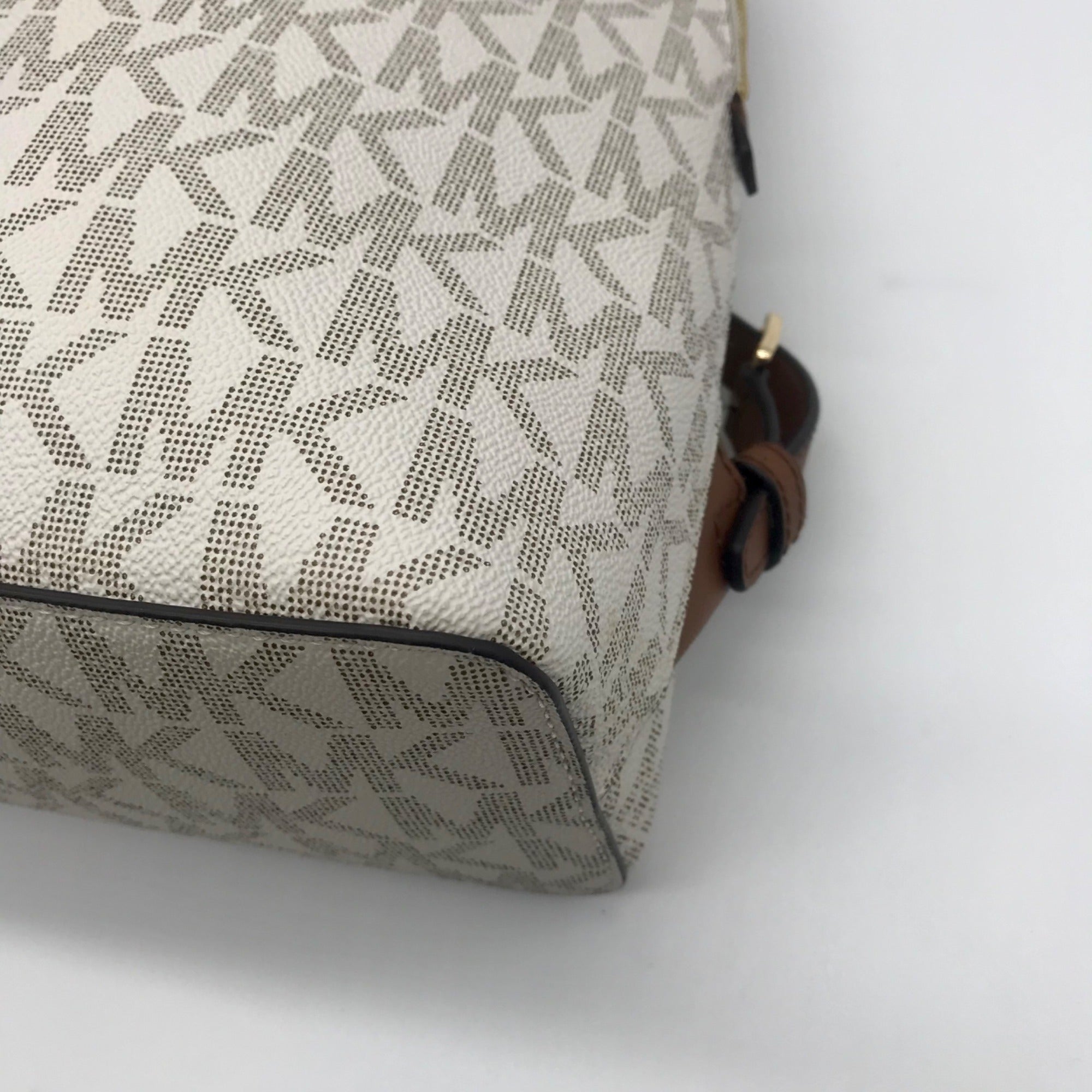Michael Kors Cream Coated Canvas Cindy Signature Backpack