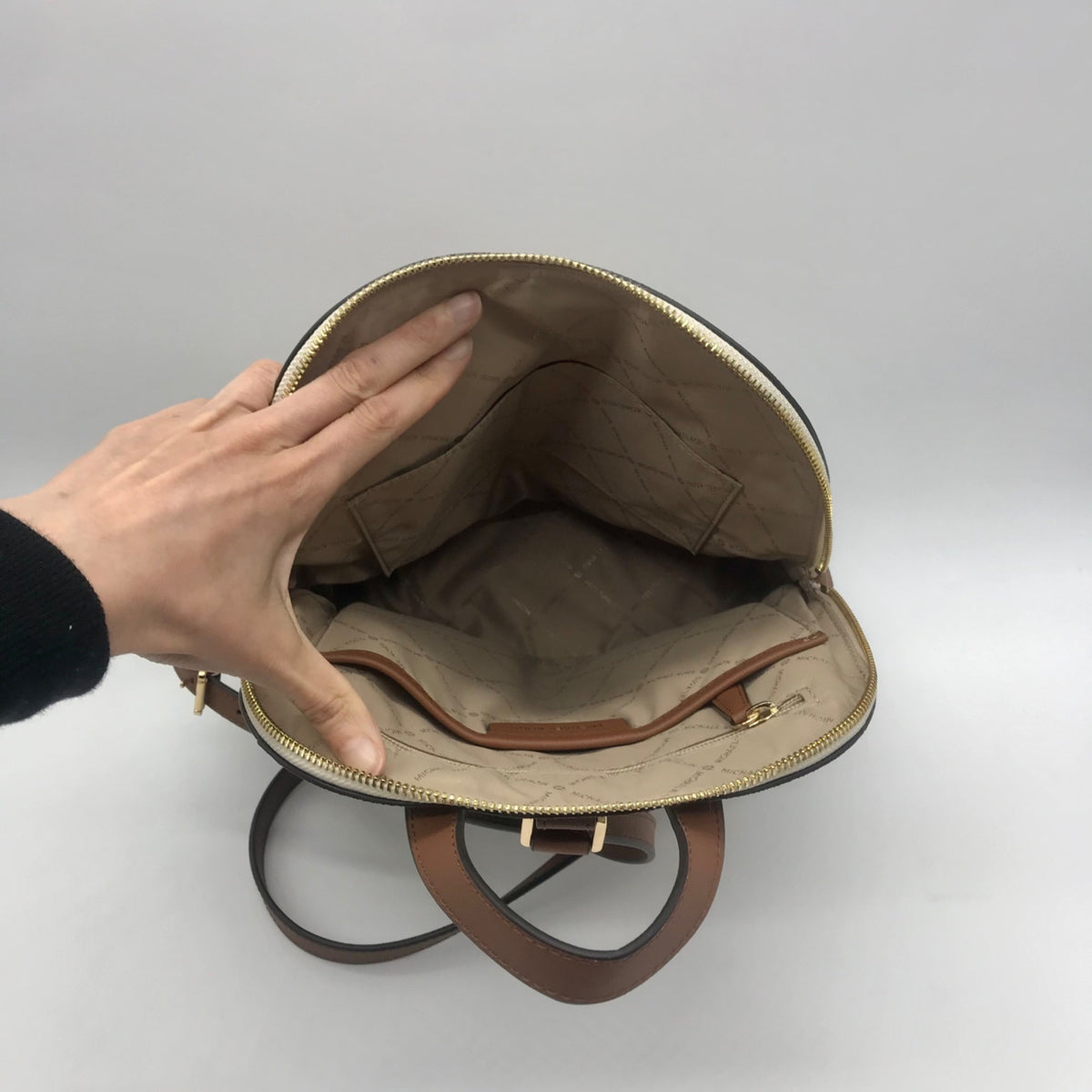 Michael Kors Cream Coated Canvas Cindy Signature Backpack