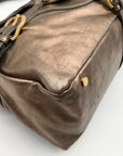 Jimmy Choo Metallic Bronze Leather Tulita Hobo Bag