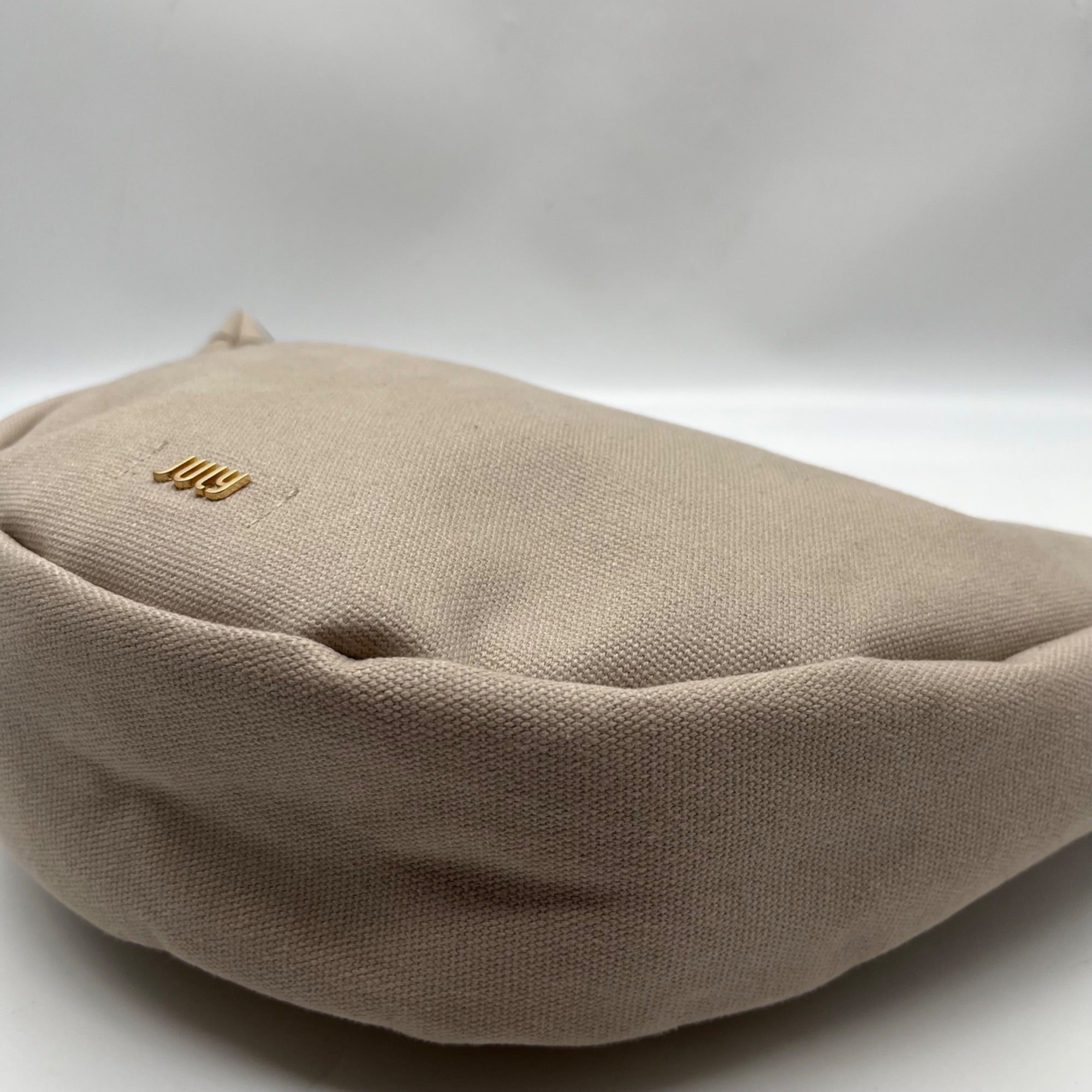 July Beige Canvas Crescent Everyday Crossbody Bag