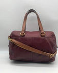 Fossil Red Leather Patchwork Satchel Bag