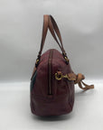 Fossil Red Leather Patchwork Satchel Bag