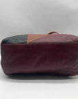Fossil Red Leather Patchwork Satchel Bag