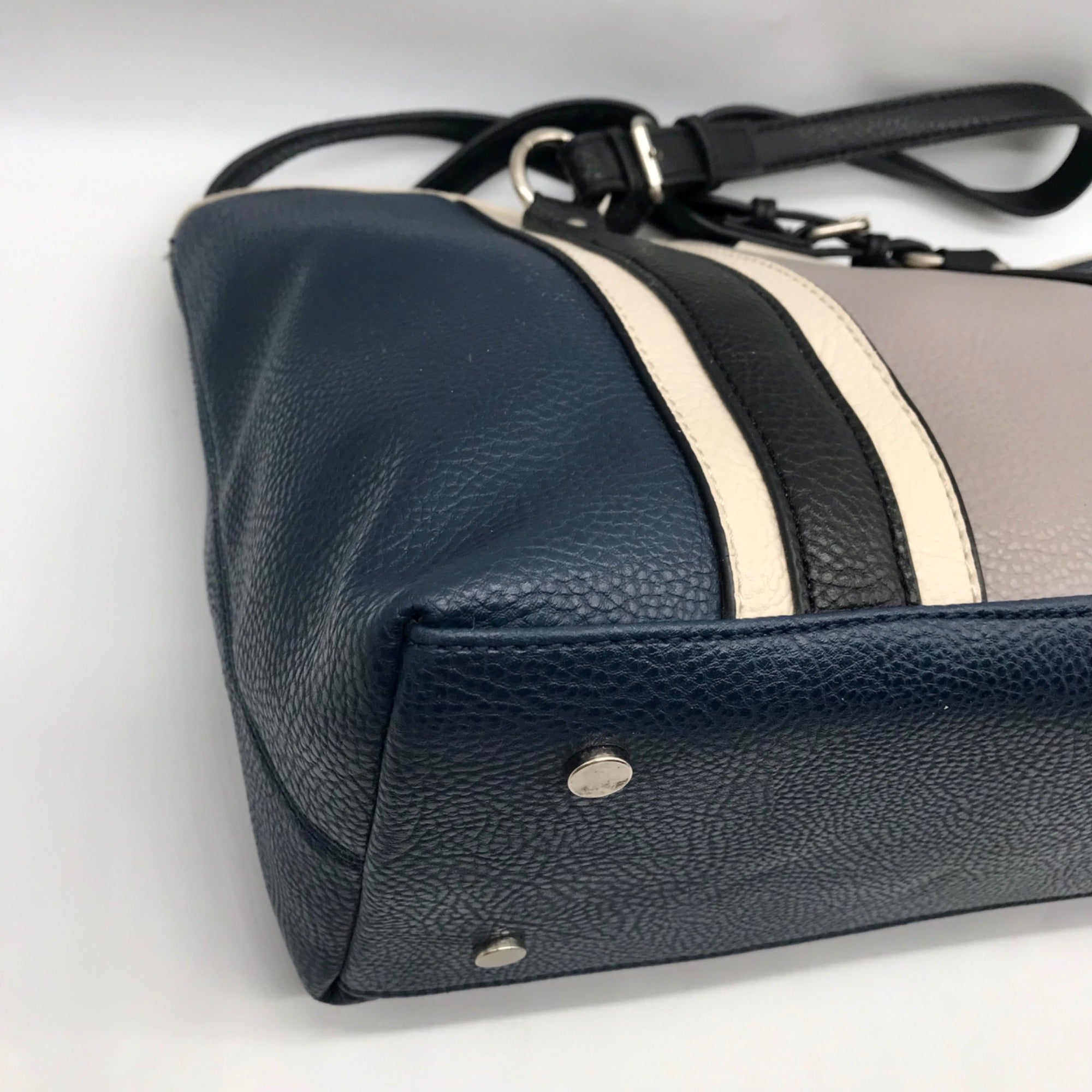 Dana Buchman Blue Pebbled Faux Leather Shoulder Bag