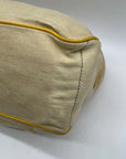 Celine Beige And Yellow Canvas Boogie Satchel Bag