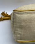 Celine Beige And Yellow Canvas Boogie Satchel Bag