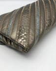 Oleg Cassini Vintage Metallic Snakeskin Leather Crossbody Clutch