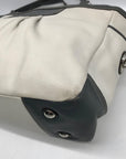 Coach Off White & Grey Pleated Leather Gallery Tote Bag F13759