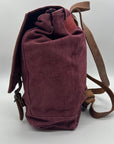 Old Trend Burgundy & Brown Canvas With Leather Trim KnoxBackpack