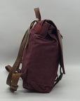 Old Trend Burgundy & Brown Canvas With Leather Trim KnoxBackpack