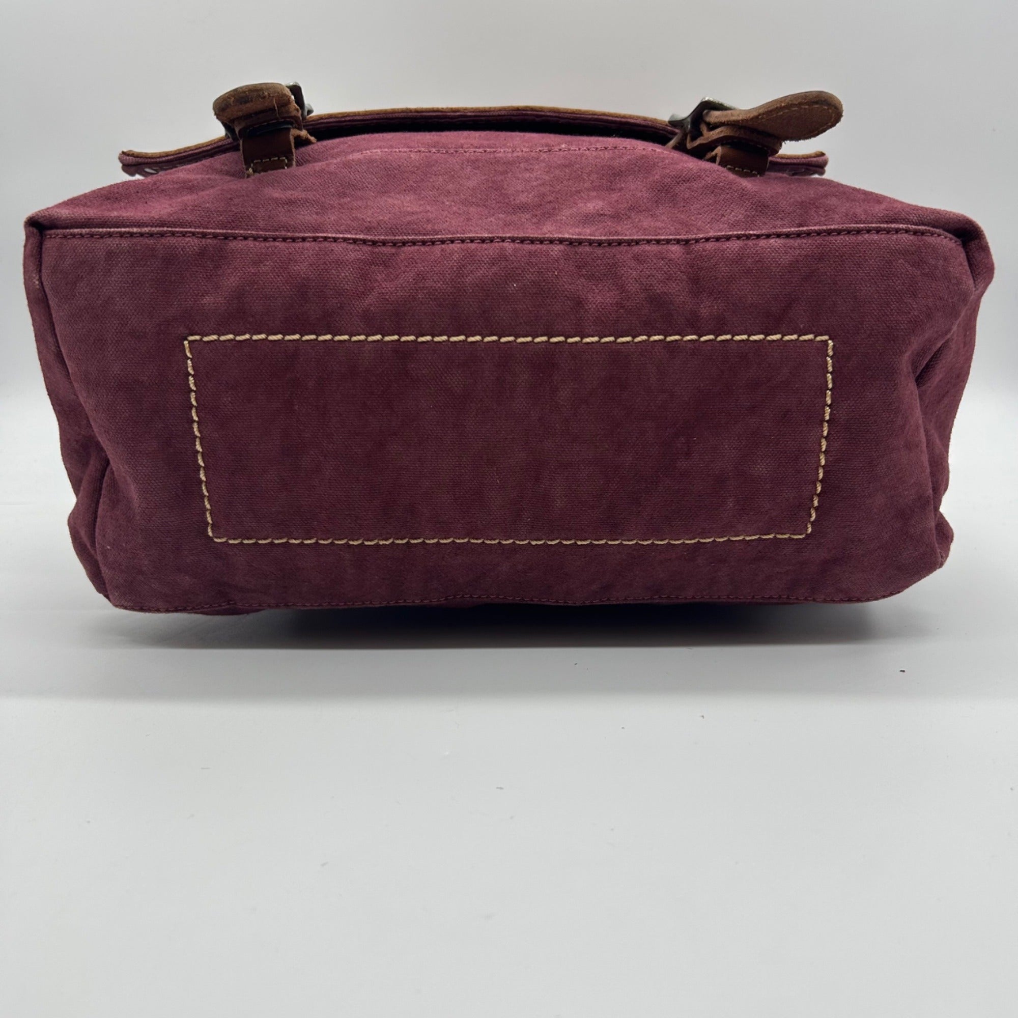 Old Trend Burgundy &amp; Brown Canvas With Leather Trim KnoxBackpack