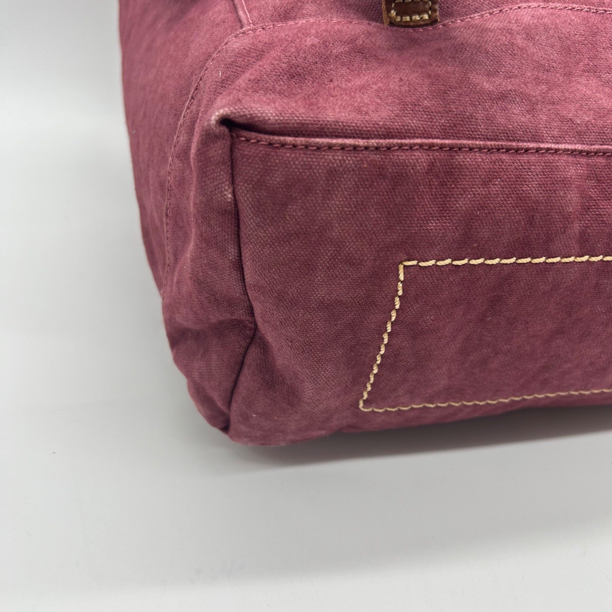 Old Trend Burgundy &amp; Brown Canvas With Leather Trim KnoxBackpack