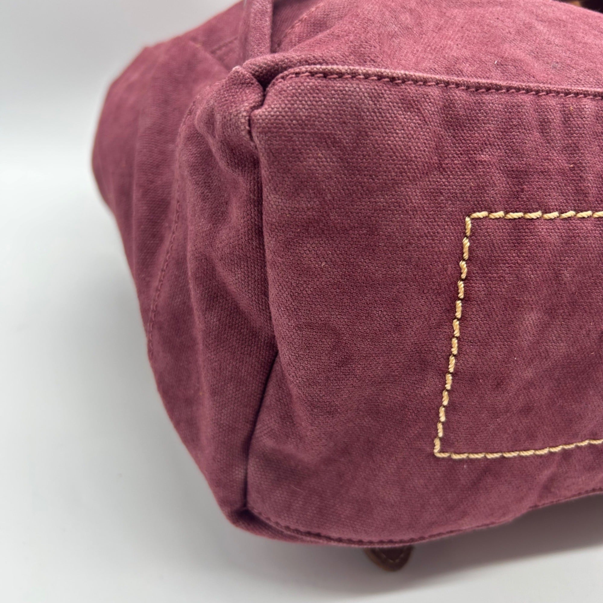 Old Trend Burgundy &amp; Brown Canvas With Leather Trim KnoxBackpack
