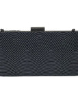 Sondra Roberts Black Beaded Box Clutch