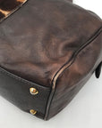 Doncaster Brown with Leopard Print Leather Satchel