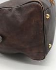 Doncaster Brown with Leopard Print Leather Satchel