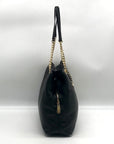 Michael Kors Black Pebbled Leather Jet Set Chain Shoulder Bag