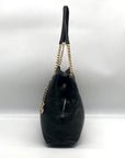 Michael Kors Black Pebbled Leather Jet Set Chain Shoulder Bag
