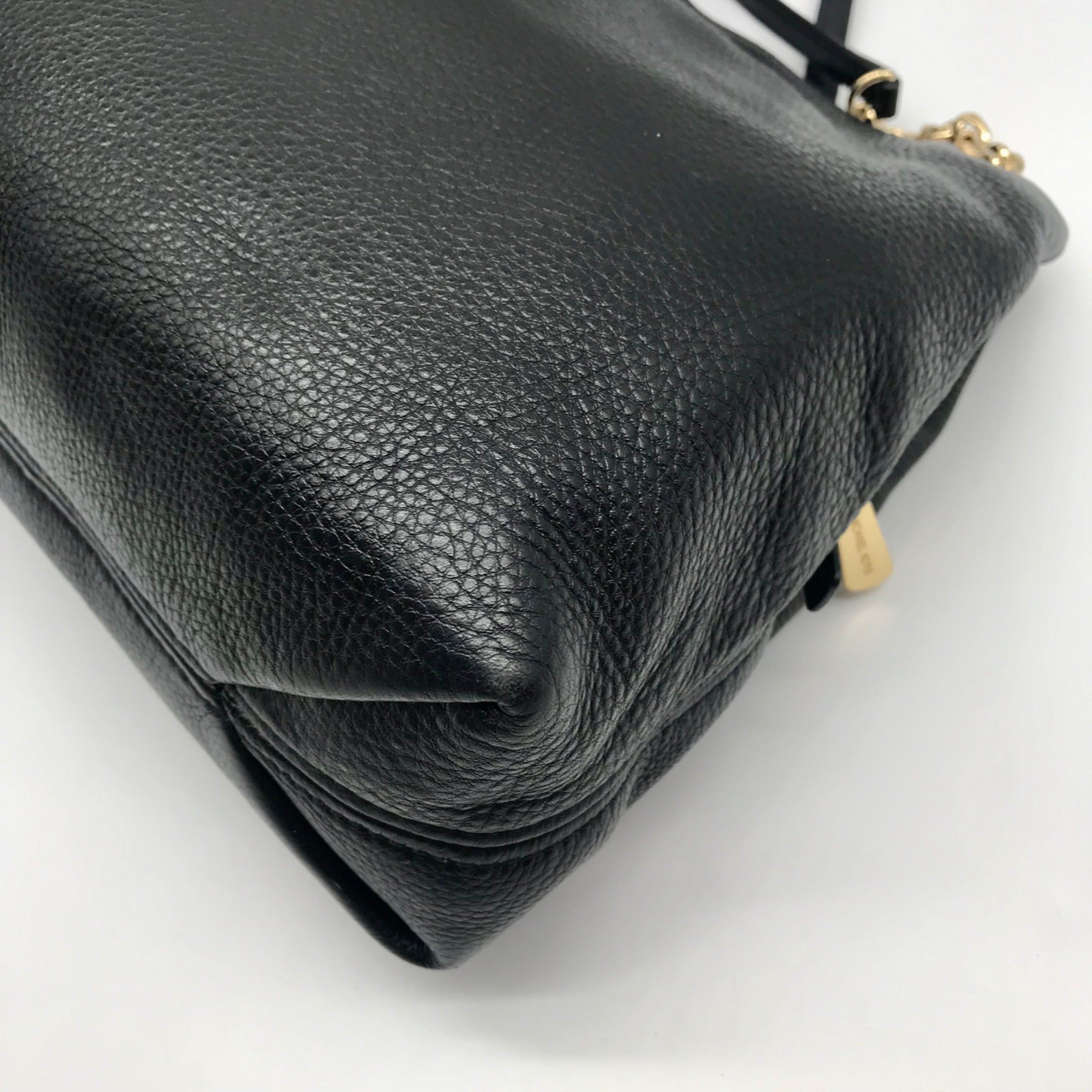 Michael Kors Black Pebbled Leather Jet Set Chain Shoulder Bag
