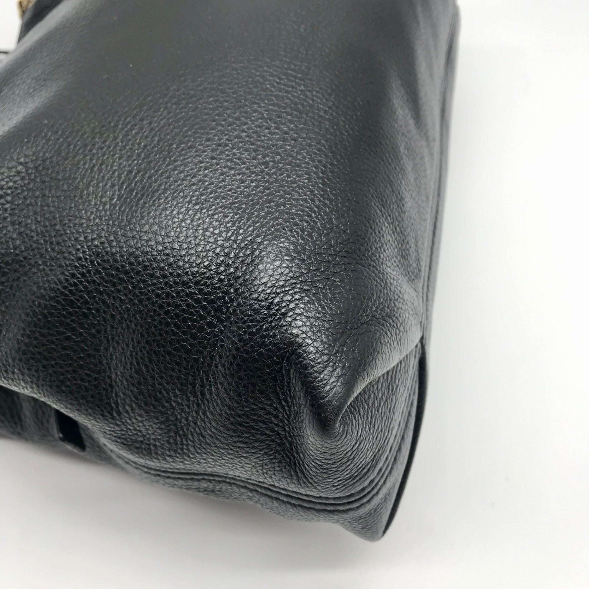 Michael Kors Black Pebbled Leather Jet Set Chain Shoulder Bag