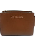 Michael Kors Brown Leather Mini Selma Crossbody Bag