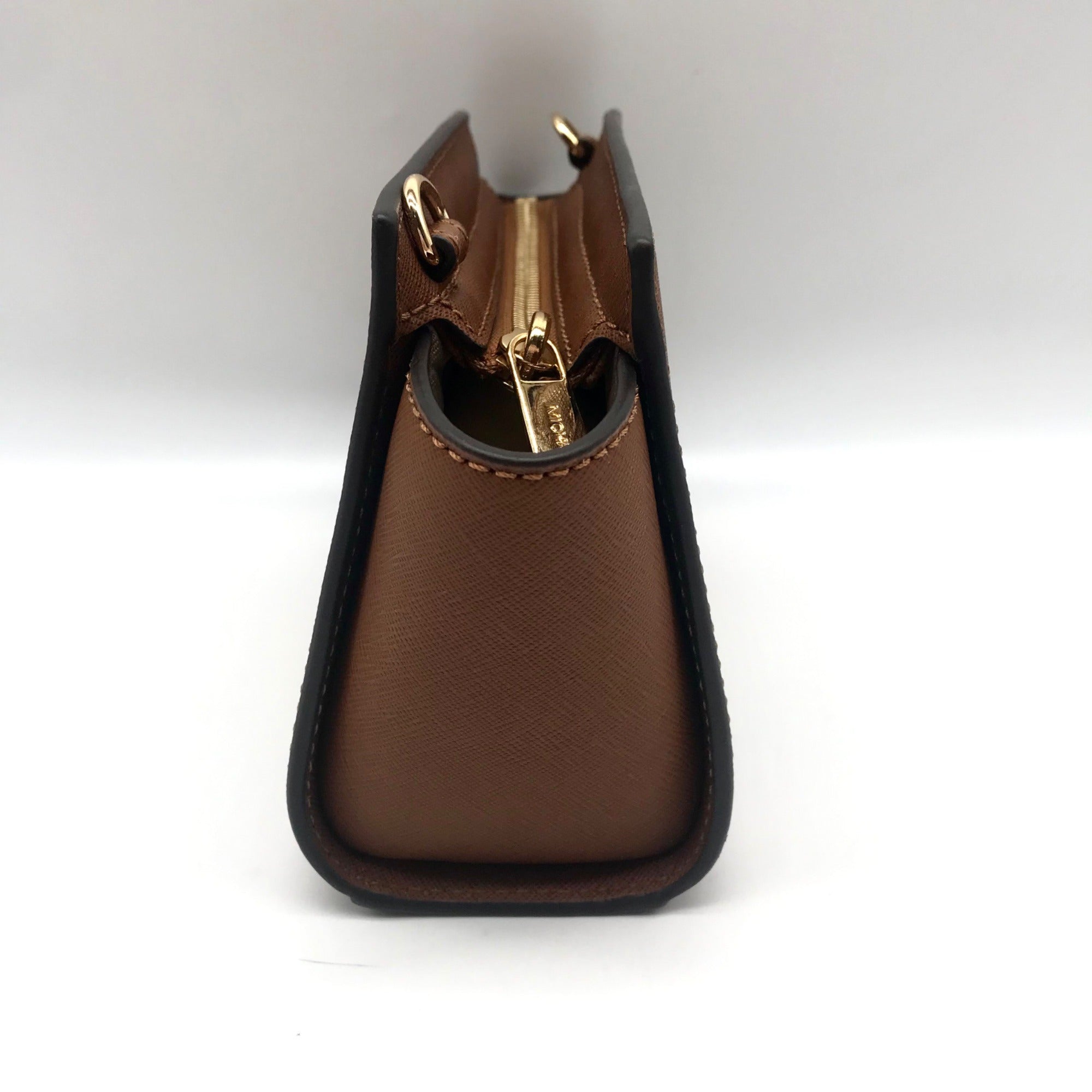 Michael Kors Brown Leather Mini Selma Crossbody Bag