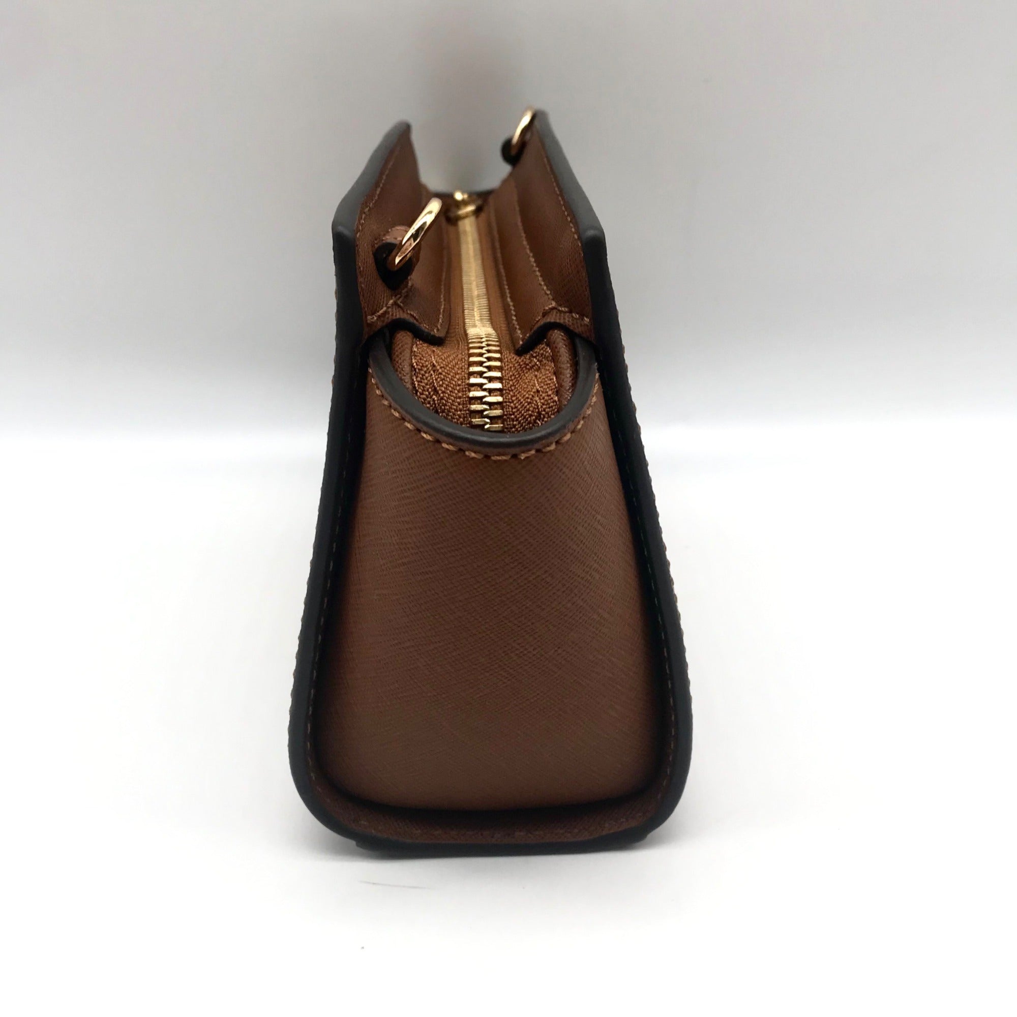 Michael Kors Brown Leather Mini Selma Crossbody Bag