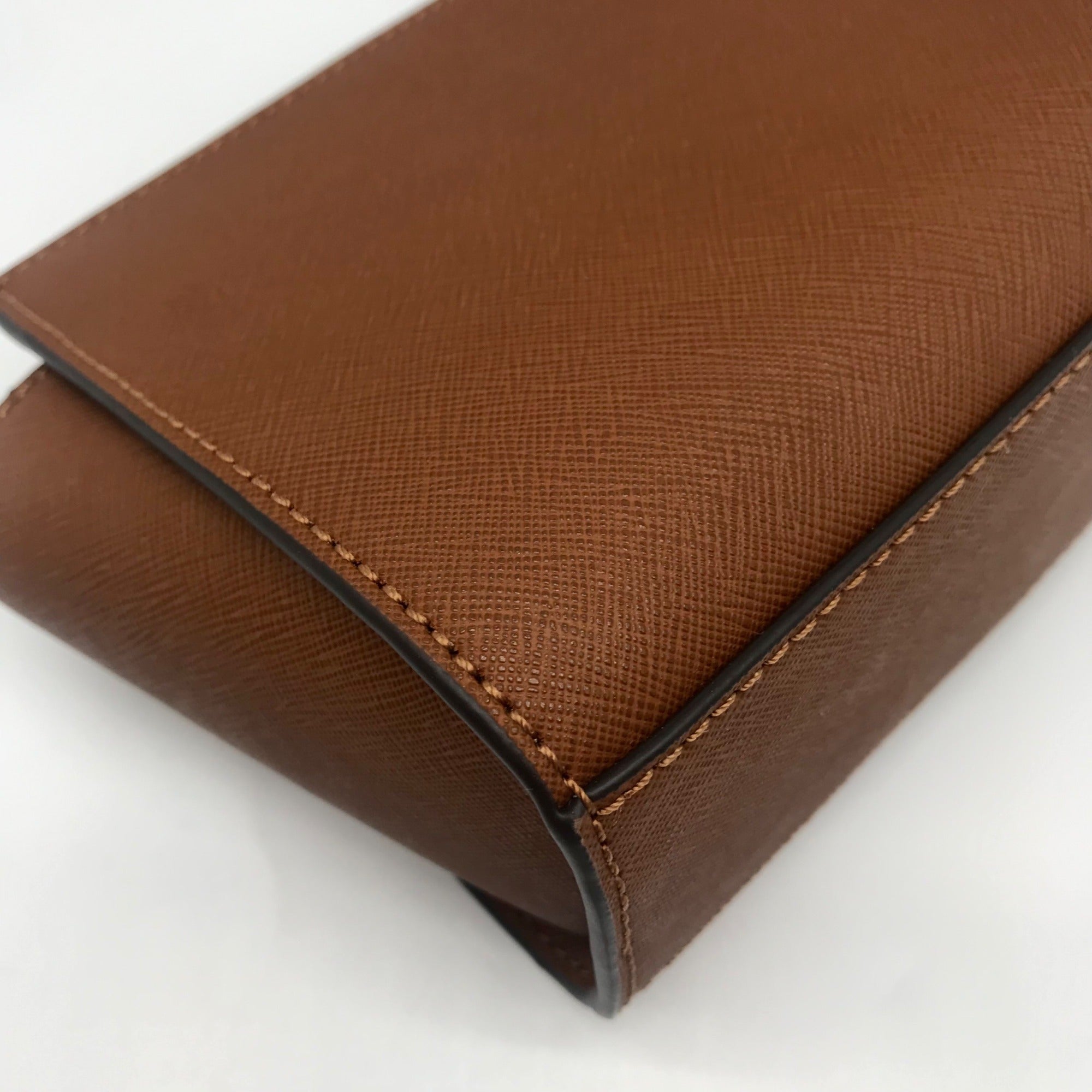 Michael Kors Brown Leather Mini Selma Crossbody Bag