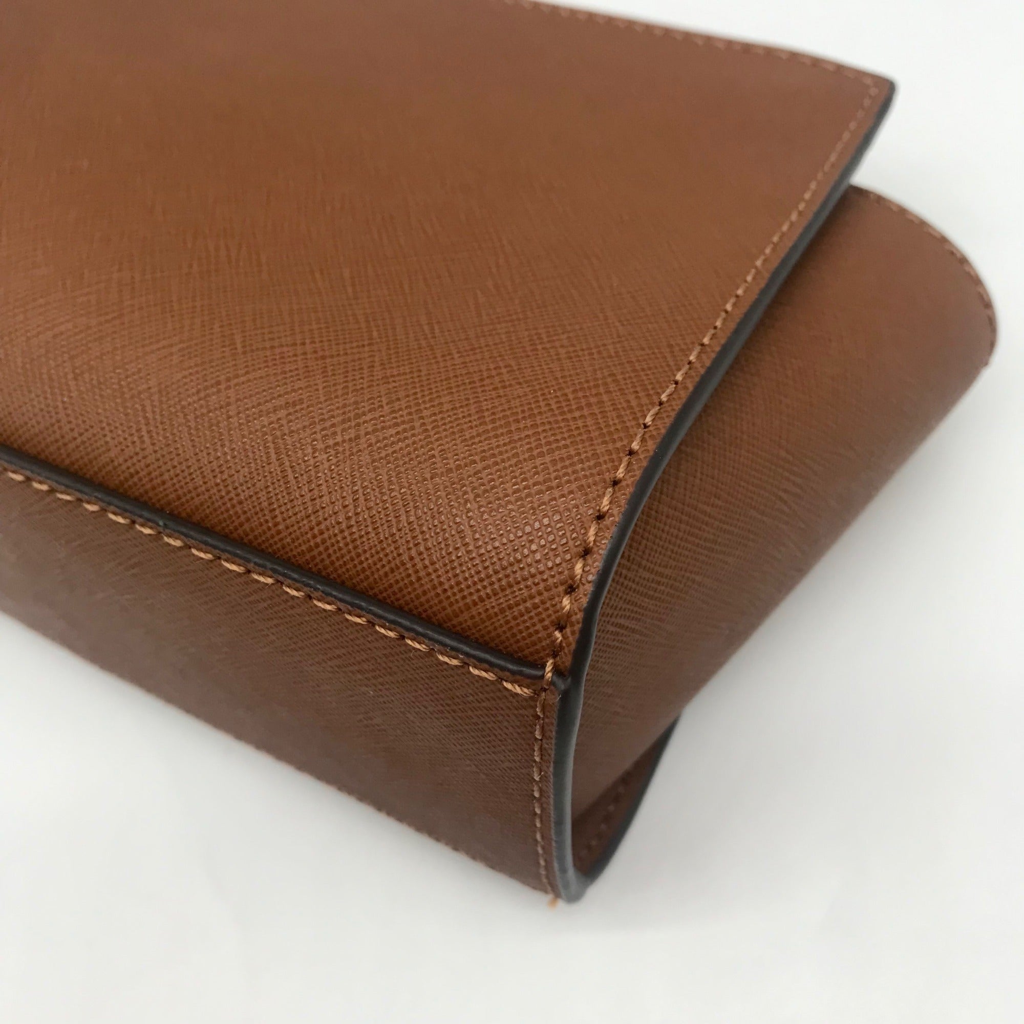 Michael Kors Brown Leather Mini Selma Crossbody Bag
