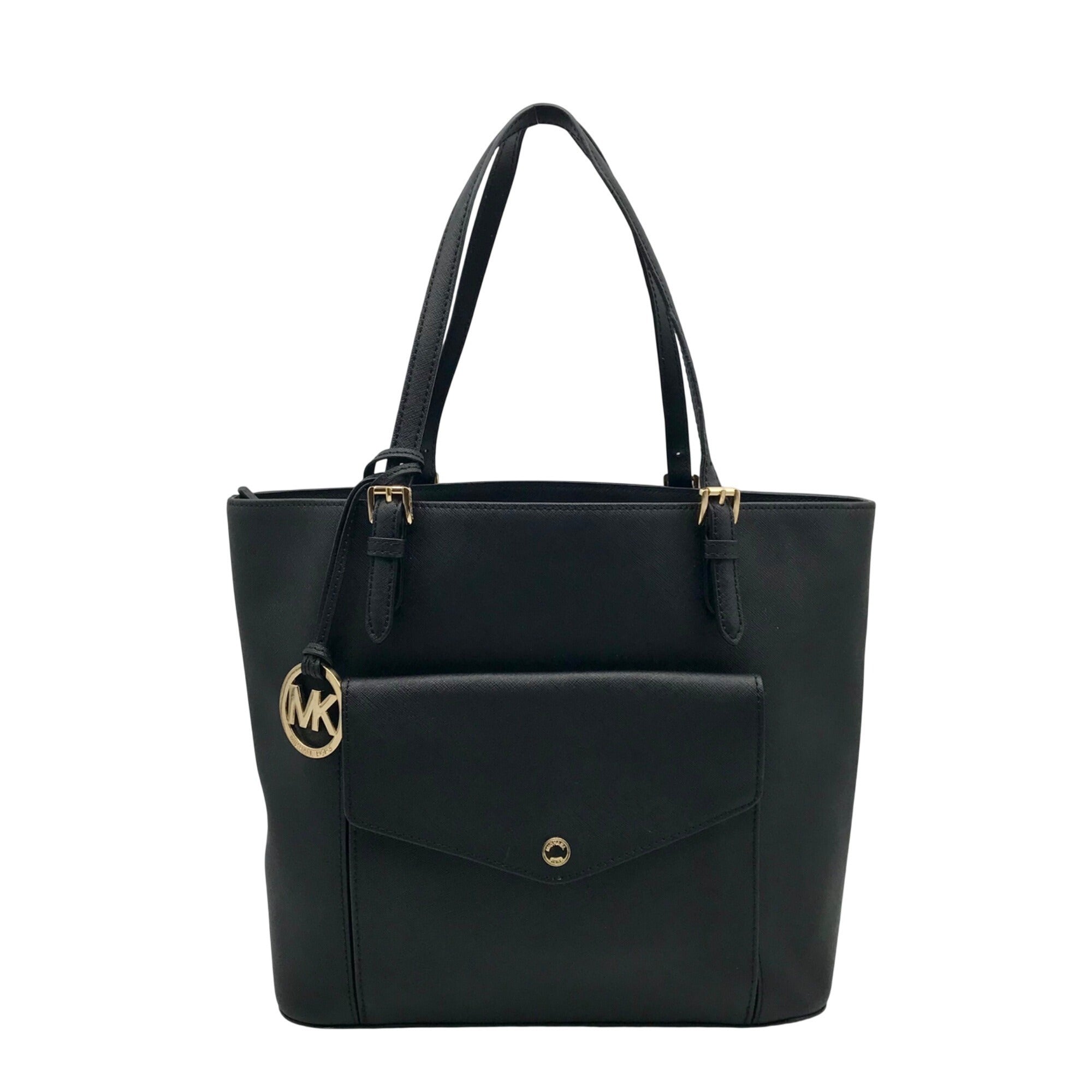 Michael Kors Black Saffiano Leather Jet Set Multi-Function Pocket Tote Bag