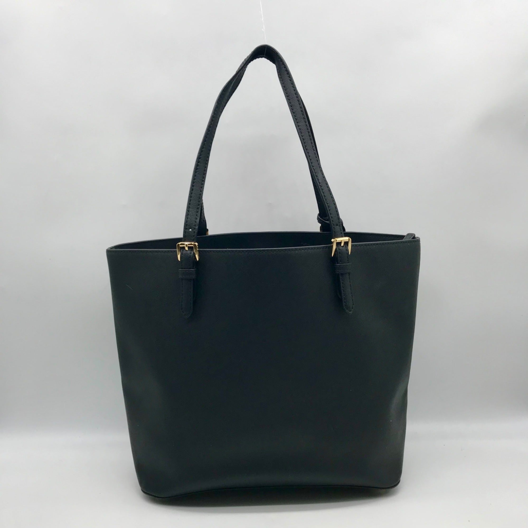 Michael Kors Black Saffiano Leather Jet Set Multi-Function Pocket Tote Bag
