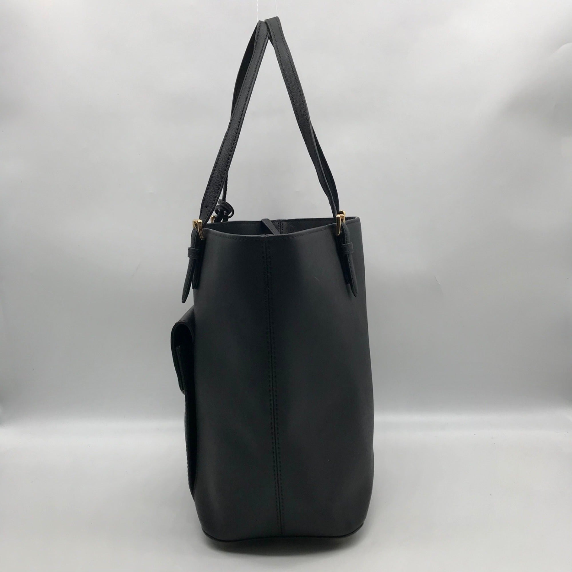 Michael Kors Black Saffiano Leather Jet Set Multi-Function Pocket Tote Bag