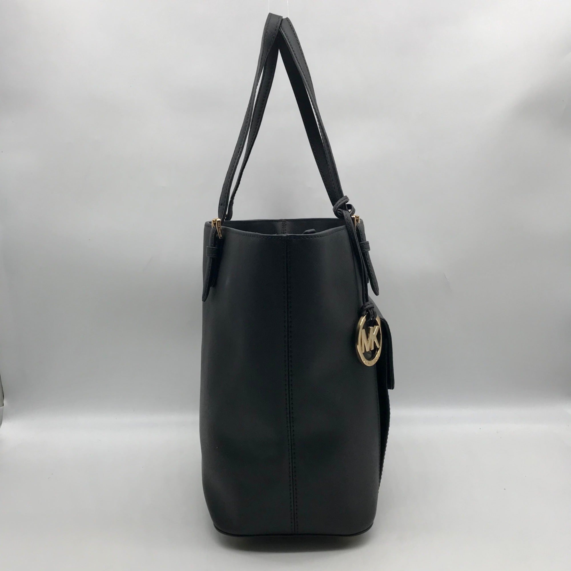 Michael Kors Black Saffiano Leather Jet Set Multi-Function Pocket Tote Bag