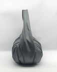 Aqua Madonna Gray Leather Hobo Bag