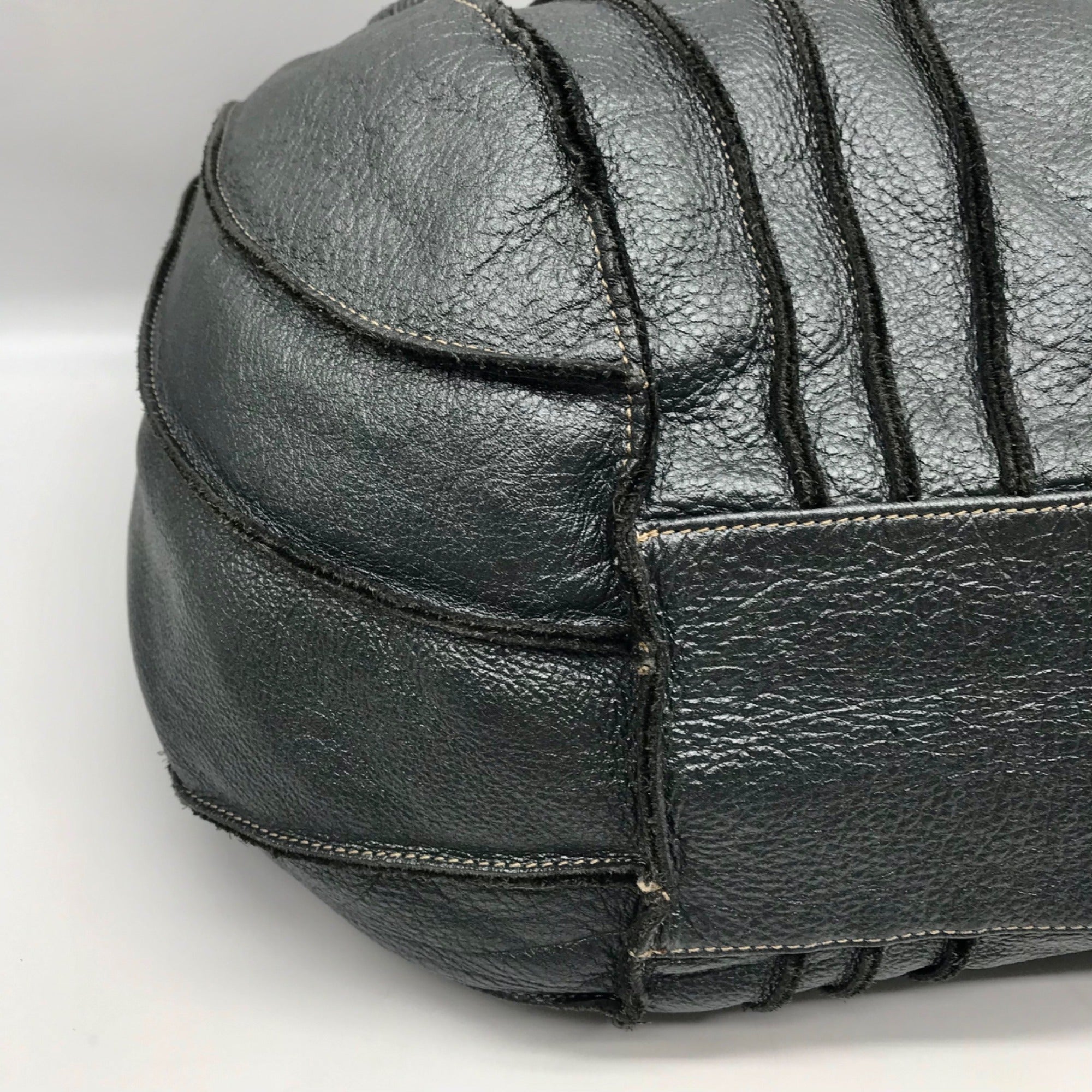 Aqua Madonna Gray Leather Hobo Bag