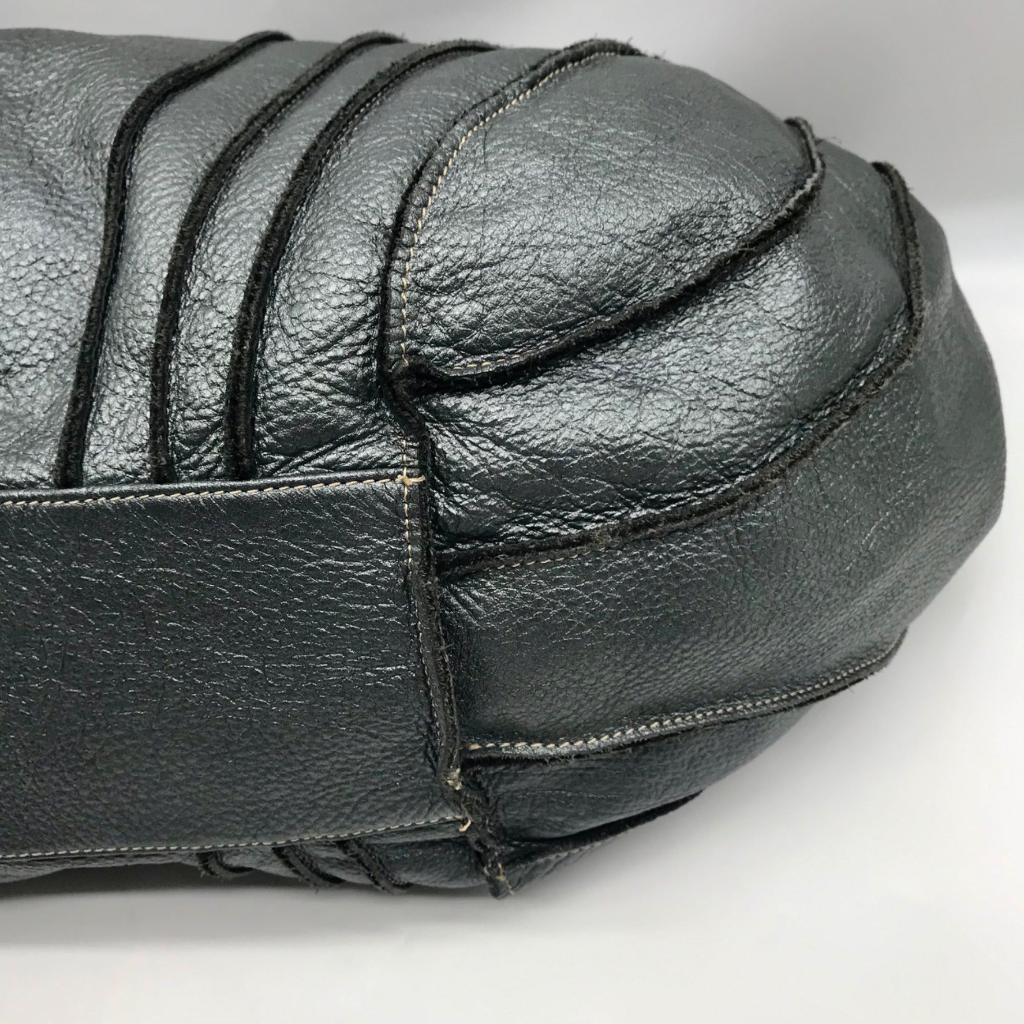 Aqua Madonna Gray Leather Hobo Bag