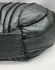 Aqua Madonna Gray Leather Hobo Bag